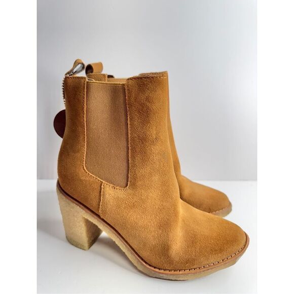 Lauren Ralph Lauren Boots Size 5.5 Women Brown Suede Water Resistant Chelsea - Picture 2 of 10